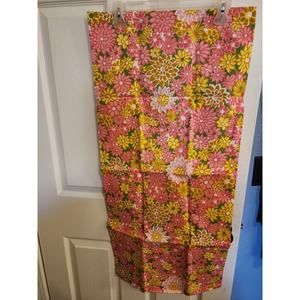 2 Vtg Pillowcases‎ Pink Yellow Hippie Floral Handmade 36 x 17